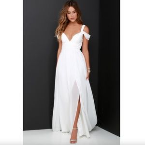 Lulus Ocean of Elegance Ivory Maxi Dress
